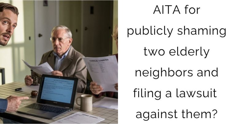 AITA for publicly shaming two elderly neighbors and filing a lawsuit against them?