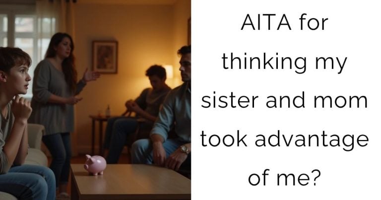 AITA for thinking my sister and mom took advantage of me?