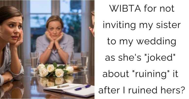 WIBTA for not inviting my sister to my wedding as she’s “joked” about “ruining” it after I ruined hers?