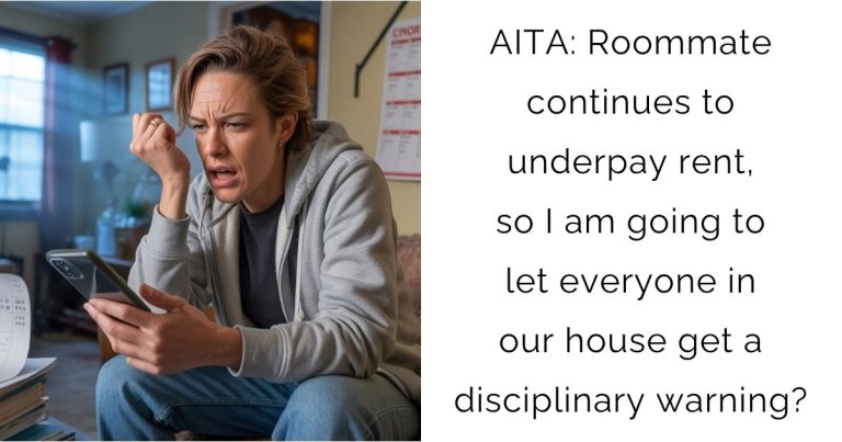 AITA: Roommate continues to underpay rent, so I am going to let everyone in our house get a disciplinary warning?