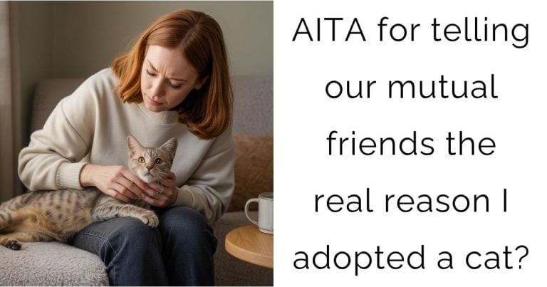 AITA for telling our mutual friends the real reason I adopted a cat?