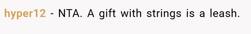 hyper12 − NTA. A gift with strings is a leash.