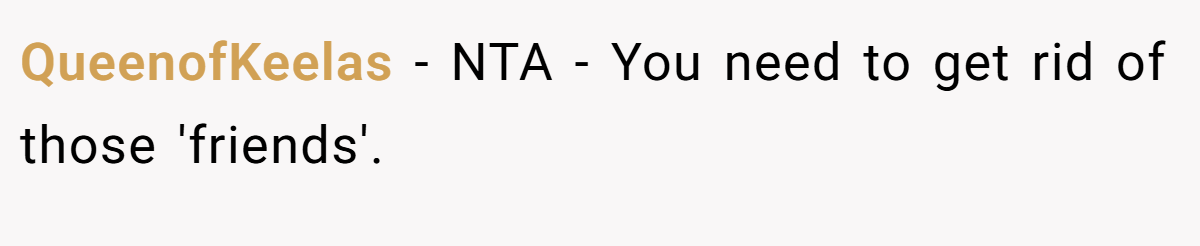 QueenofKeelas − NTA - You need to get rid of those 'friends'.