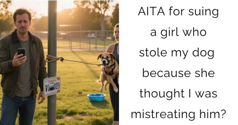 AITA for suing a girl who stole my dog ​​because she thought I was mistreating him?