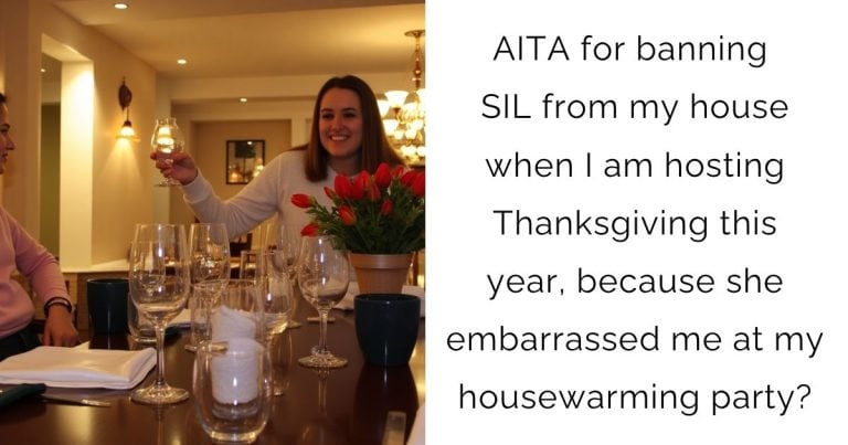 AITA for banning SIL from my house when I am hosting Thanksgiving this year, because she embarrassed me at my housewarming party?