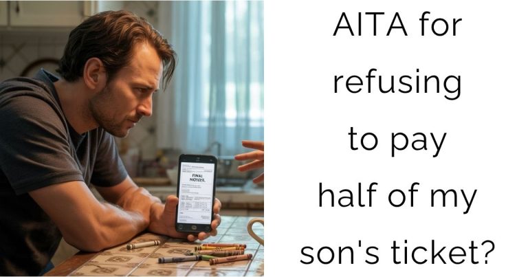 AITA for refusing to pay half of my son’s ticket?