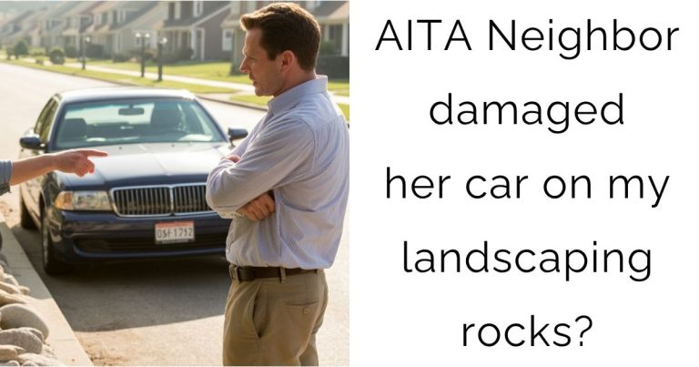 AITA Neighbor damaged her car on my landscaping rocks?