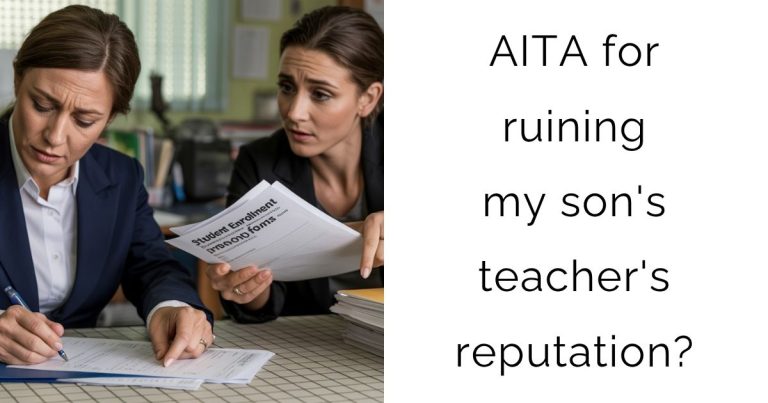AITA for ruining my son’s teacher’s reputation?