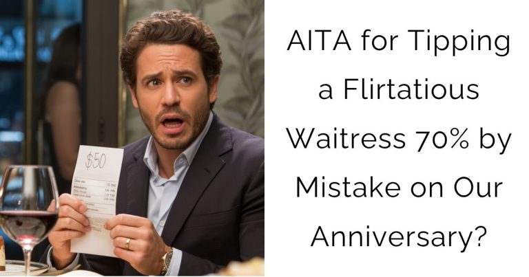 AITA for Tipping a Flirtatious Waitress 70% by Mistake on Our Anniversary?