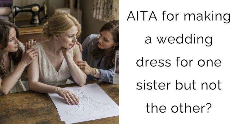 AITA for making a wedding dress for one sister but not the other?