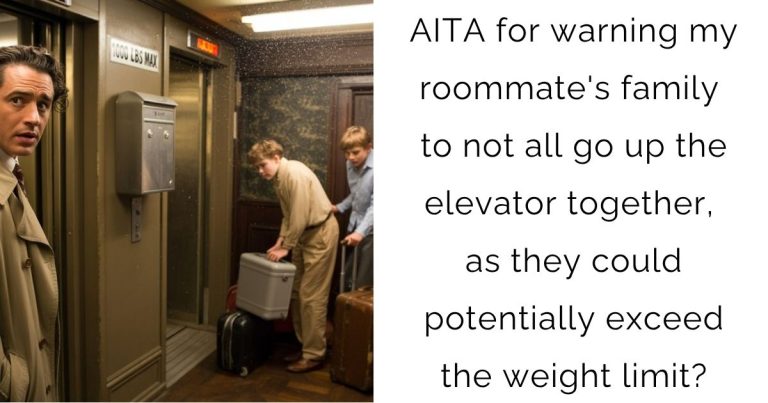 AITA for warning my roommate’s family to not all go up the elevator together, as they could potentially exceed the weight limit?