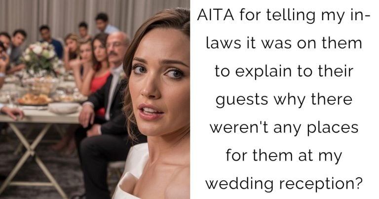 AITA for telling my in-laws it was on them to explain to their guests why there weren’t any places for them at my wedding reception?