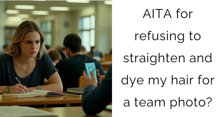 AITA for refusing to straighten and dye my hair for a team photo?