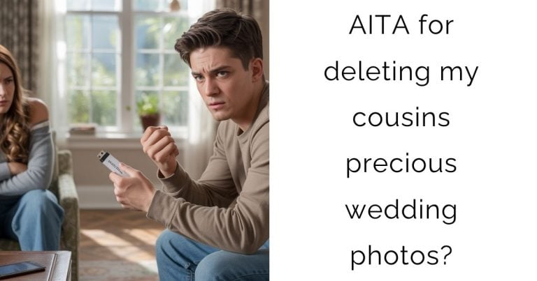 AITA for deleting my cousins precious wedding photos?