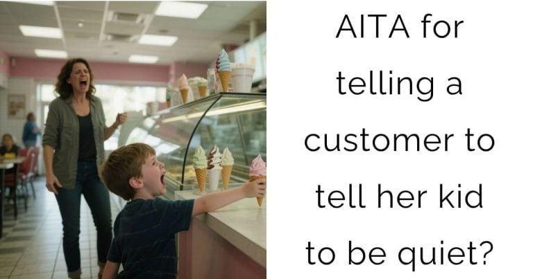AITA for telling a customer to tell her kid to be quiet?