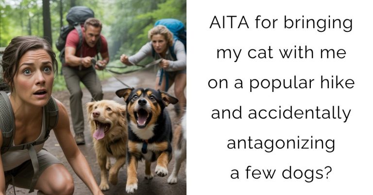 AITA for bringing my cat with me on a popular hike and accidentally antagonizing a few dogs?