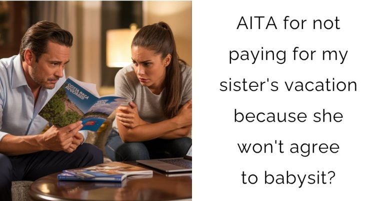 AITA for not paying for my sister’s vacation because she won’t agree to babysit?