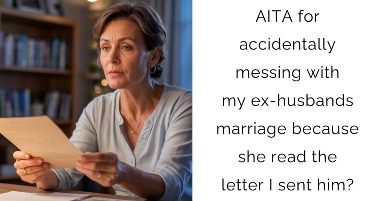 AITA for accidentally messing with my ex-husbands marriage because she read the letter I sent him?