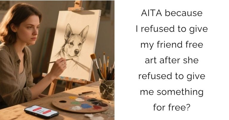 AITA because I refused to give my friend free art after she refused to give me something for free?