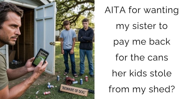 AITA for wanting my sister to pay me back for the cans her kids stole from my shed?