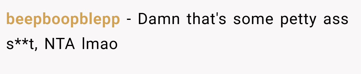 beepboopblepp - Damn that's some petty ass s**t, NTA lmao