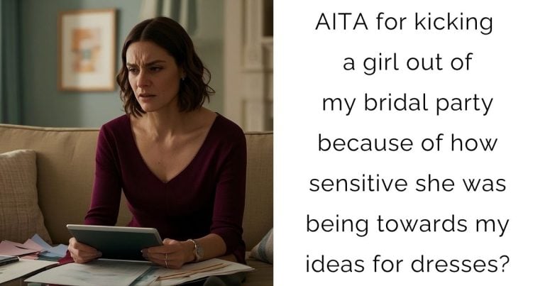 AITA for kicking a girl out of my bridal party because of how sensitive she was being towards my ideas for dresses?