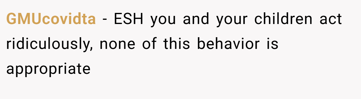 GMUcovidta − ESH you and your children act ridiculously, none of this behavior is appropriate