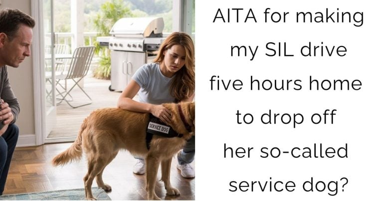 AITA for making my SIL drive five hours home to drop off her so-called service dog?