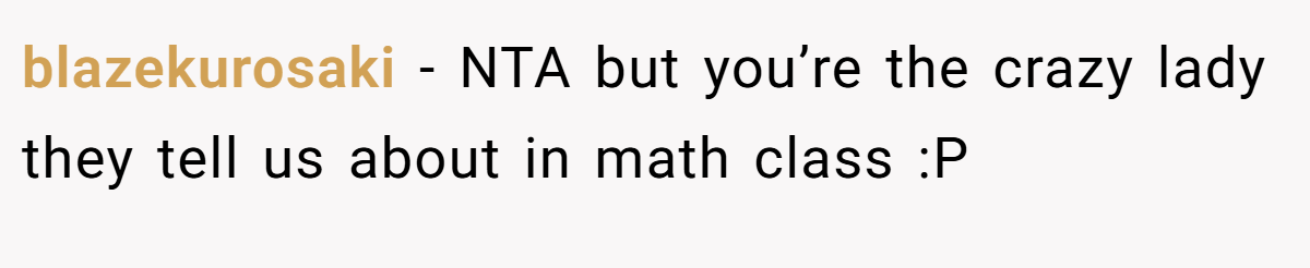 blazekurosaki - NTA but you’re the crazy lady they tell us about in math class :P