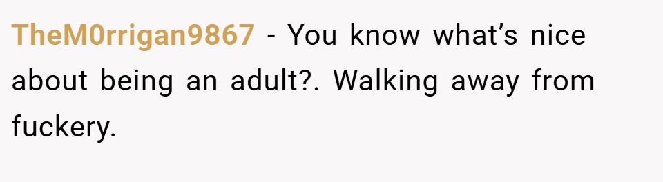 TheM0rrigan9867 − You know what’s nice about being an adult?. Walking away from fuckery.