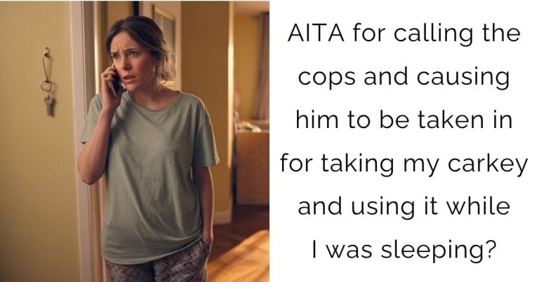 AITA for calling the cops and causing him to be taken in for taking my carkey and using it while I was sleeping?