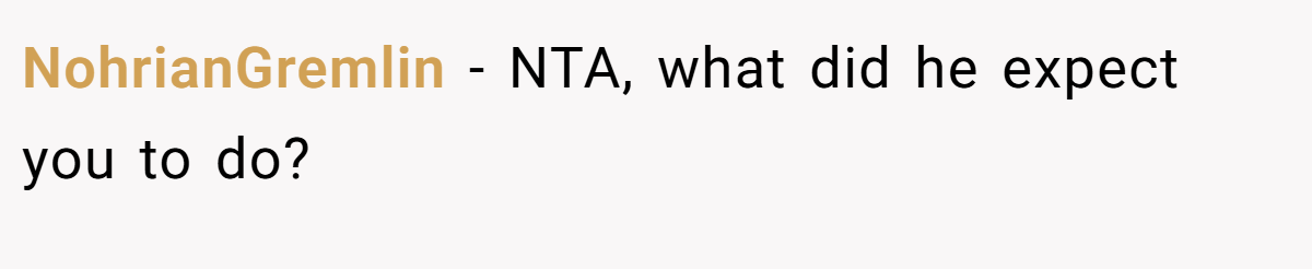NohrianGremlin - NTA, what did he expect you to do?