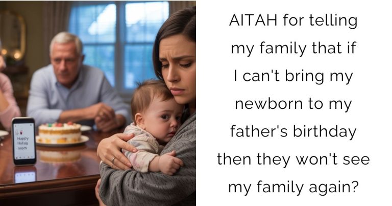 AITAH for telling my family that if I can’t bring my newborn to my father’s birthday then they won’t see my family again?