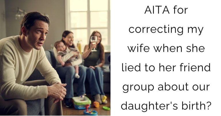 AITA for correcting my wife when she lied to her friend group about our daughter’s birth?