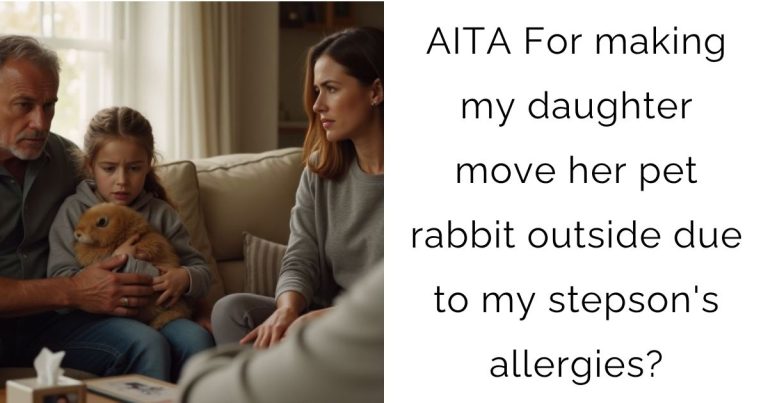 AITA For making my daughter move her pet rabbit outside due to my stepson’s allergies?