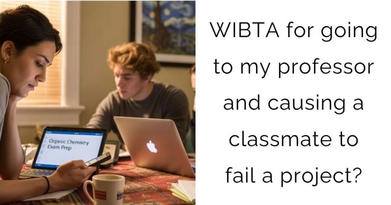 WIBTA for going to my professor and causing a classmate to fail a project?