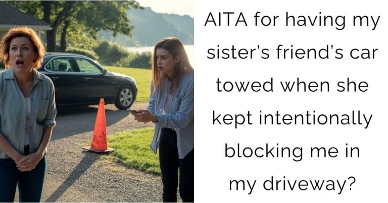 AITA for having my sister’s friend’s car towed when she kept intentionally blocking me in my driveway?