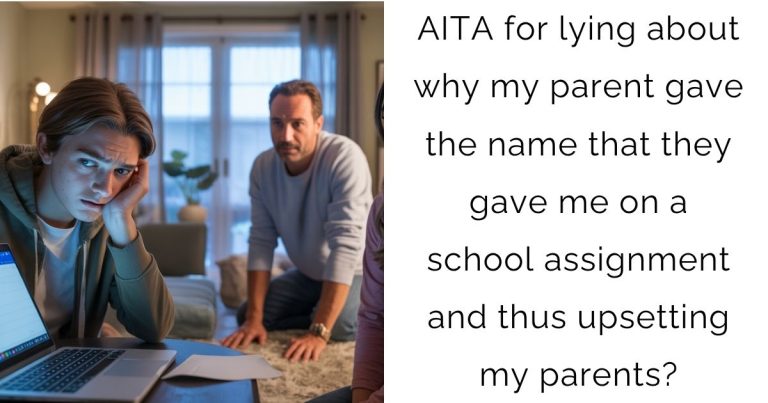AITA for lying about why my parent gave the name that they gave me on a school assignment and thus upsetting my parents?