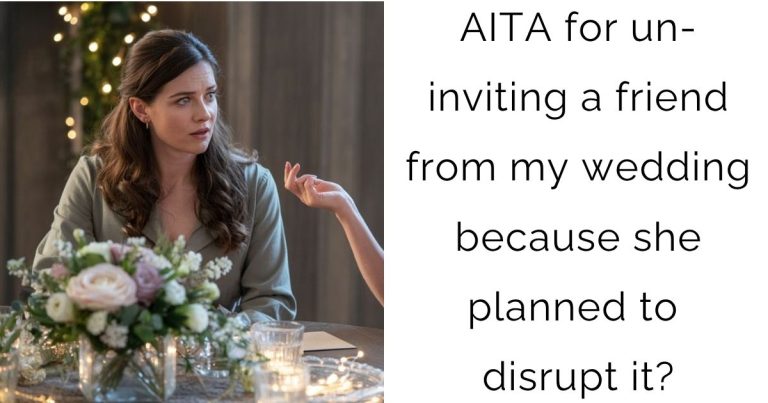 AITA for un-inviting a friend from my wedding because she planned to disrupt it?