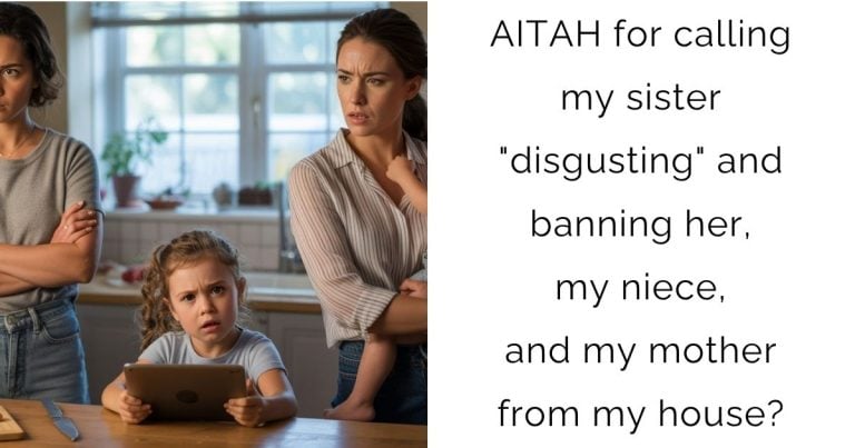 AITAH for calling my sister “disgusting” and banning her, my niece, and my mother from my house?