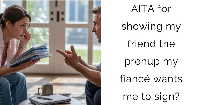 AITA for showing my friend the prenup my fiancé wants me to sign?