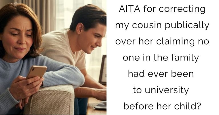AITA for correcting my cousin publically over her claiming no one in the family had ever been to university before her child?