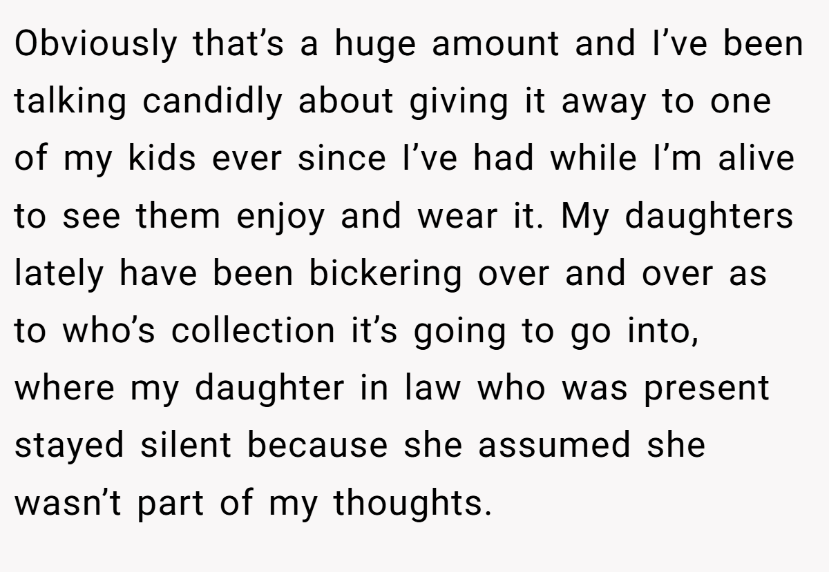 Obviously that’s a huge amount and I’ve been talking candidly about giving it away to one of my kids ever since I’ve had while I’m alive to see them enjoy and wear it. My daughters lately have been bickering over and over as to who’s collection it’s going to go into, where my daughter in law who was present stayed silent because she assumed she wasn’t part of my thoughts.