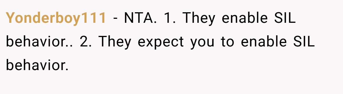 Yonderboy111 − NTA. 1. They enable SIL behavior.. 2. They expect you to enable SIL behavior.
