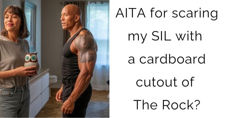 AITA for scaring my SIL with a cardboard cutout of The Rock?