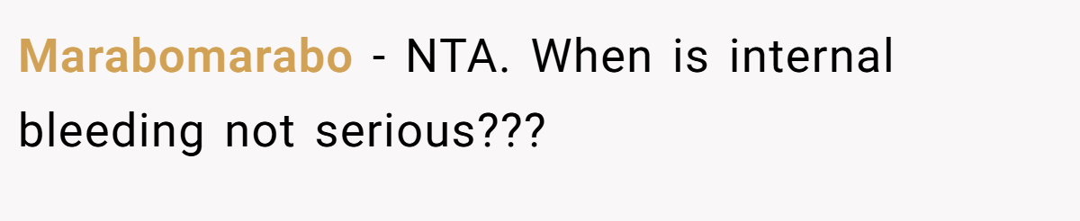 Marabomarabo − NTA. When is internal bleeding not serious???
