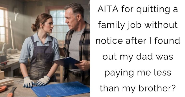 AITA for quitting a family job without notice after I found out my dad was paying me less than my brother?