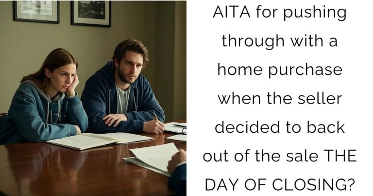 AITA for pushing through with a home purchase when the seller decided to back out of the sale THE DAY OF CLOSING?