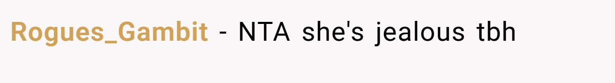 Rogues_Gambit - NTA she's jealous tbh