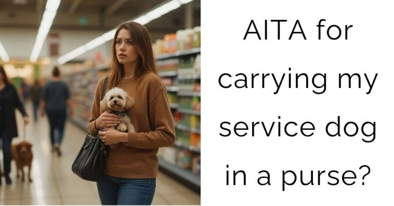 AITA for carrying my service dog in a purse?